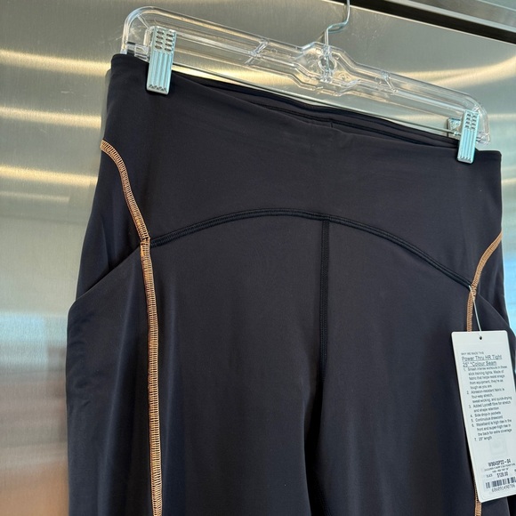 NWT Lululemon Power Thru Legging x Barry’s Tights in Black Orange colour seam​ - Picture 10 of 16